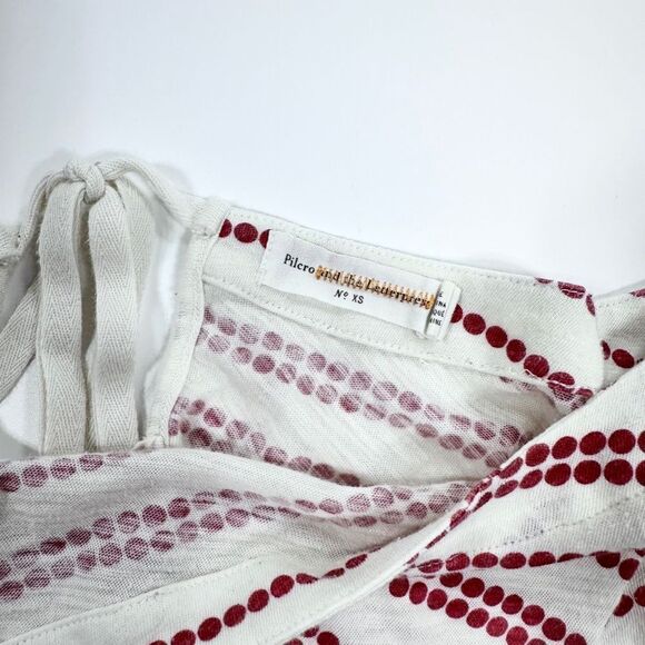 Anthropologie pilcro and the letterpress red print sht sleeve tee w/ tie back XS - Picture 5 of 11